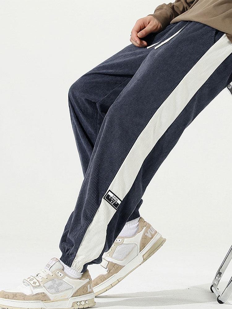 Sam | Corduroy Joggingbroek met Zijstreep
