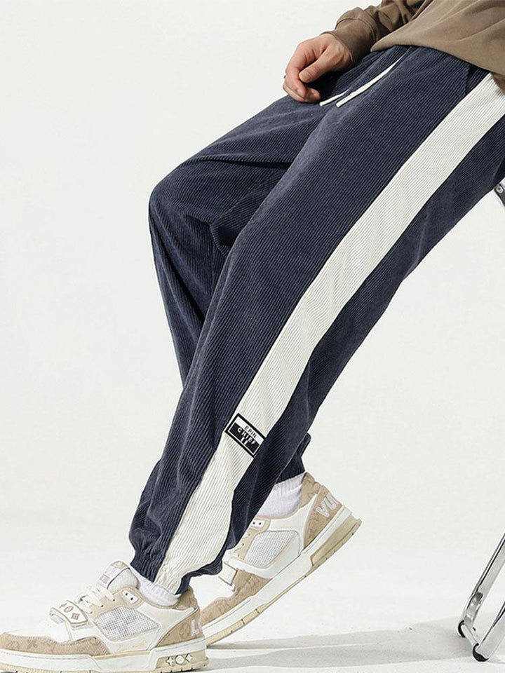 Sam | Corduroy Joggingbroek met Zijstreep