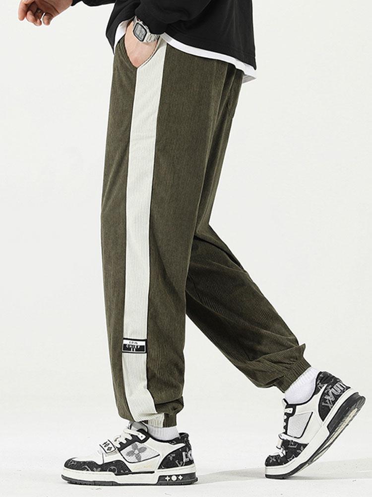 Sam | Corduroy Joggingbroek met Zijstreep