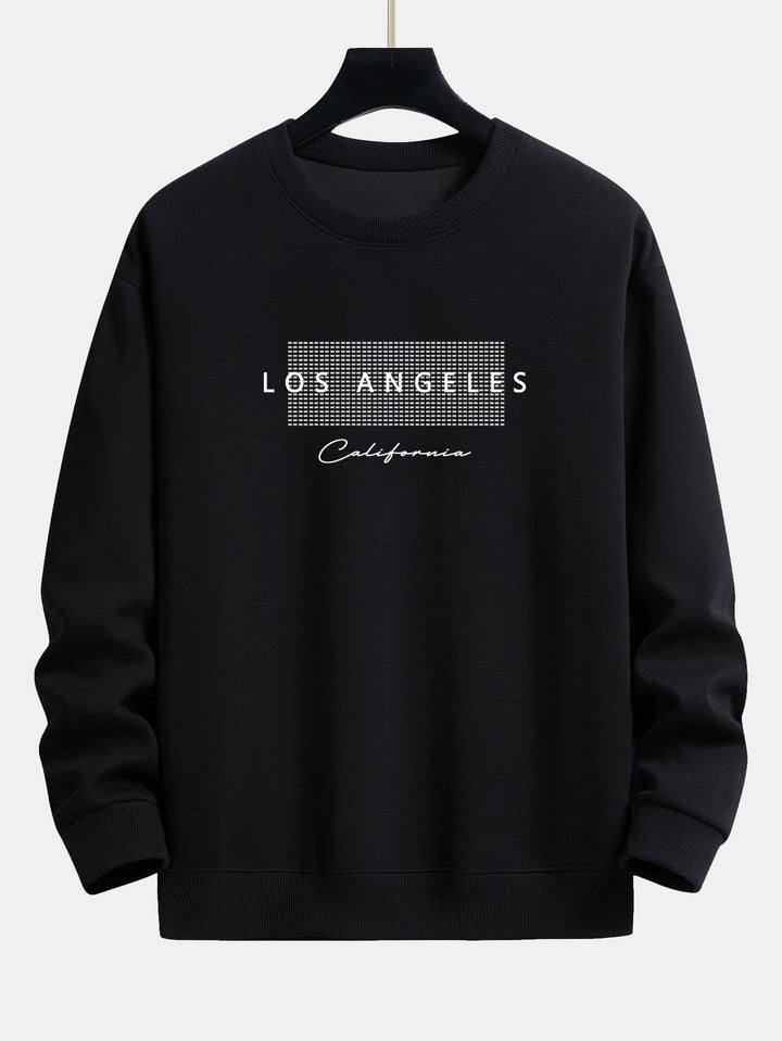 Rick | Sweater met Los Angeles-print met ruitmotief en relaxte pasvorm