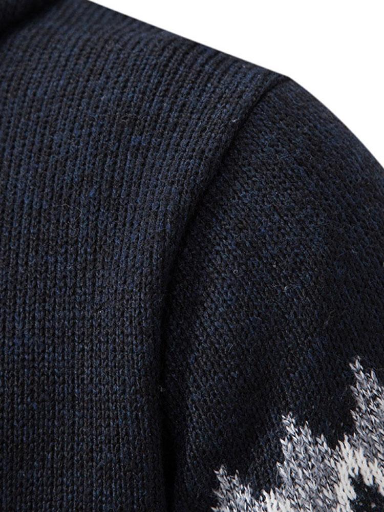 Harm | Trui met capuchon, rits en geometrisch patroon