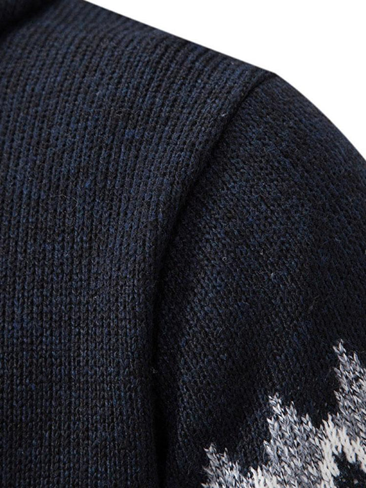 Harm | Trui met capuchon, rits en geometrisch patroon