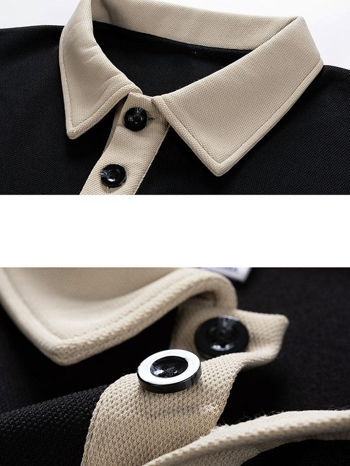 Finn | Polosweater met contrastdetails en wafelstructuur en relaxte pasvorm
