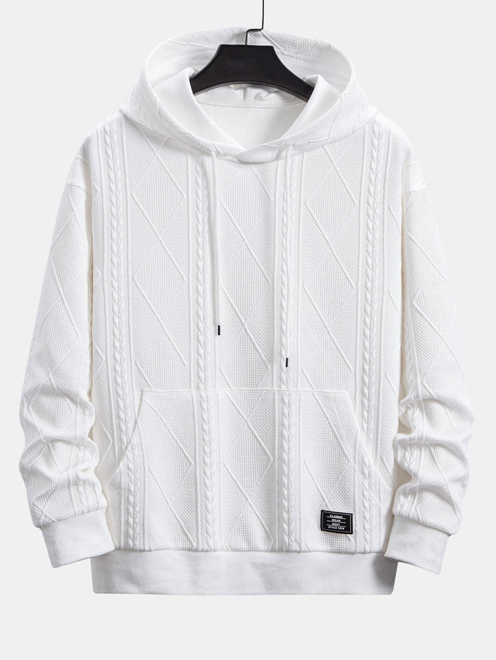 Lodewijk | Hoodie met geometrisch jacquarddessin en relaxte pasvorm
