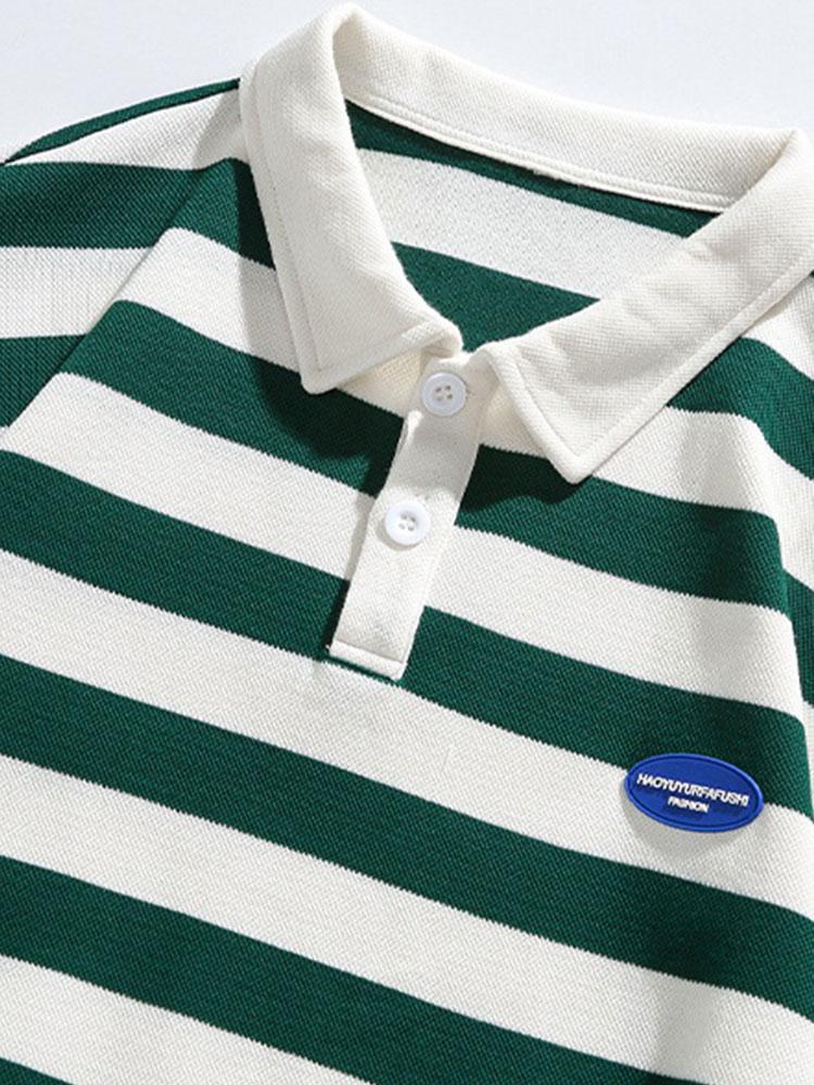 Sebastiaan | Gestreepte polosweater met wafelstructuur en relaxte pasvorm