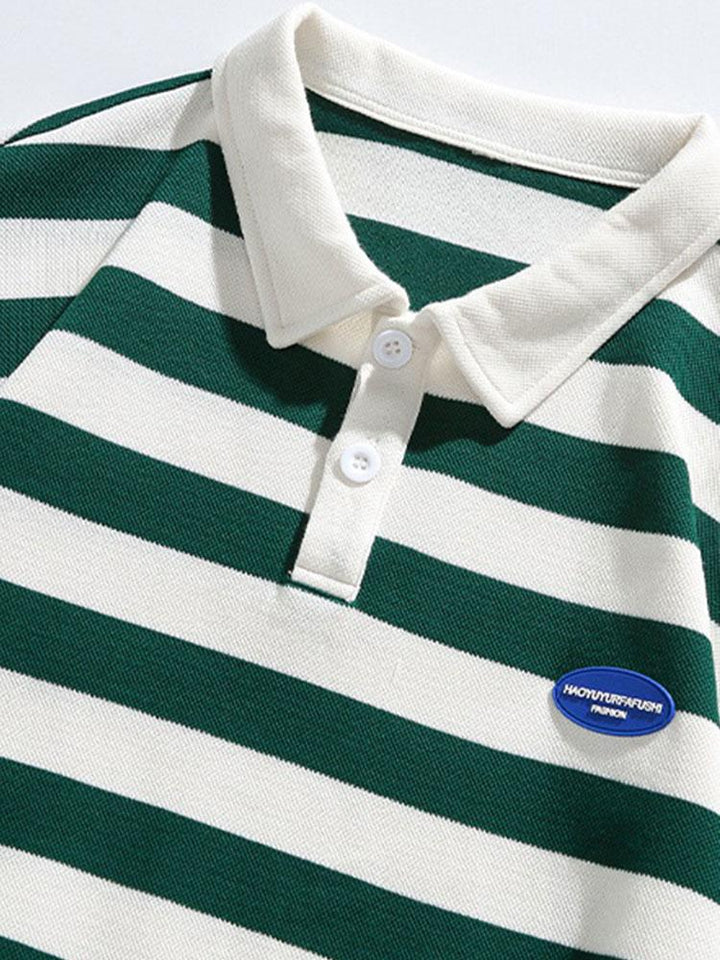 Sebastiaan | Gestreepte polosweater met wafelstructuur en relaxte pasvorm