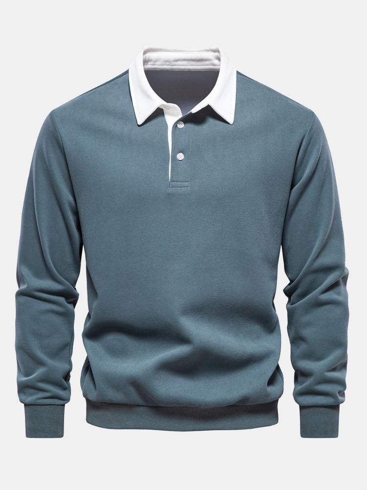 Noud | Sweater met contrastdetails en polokraag