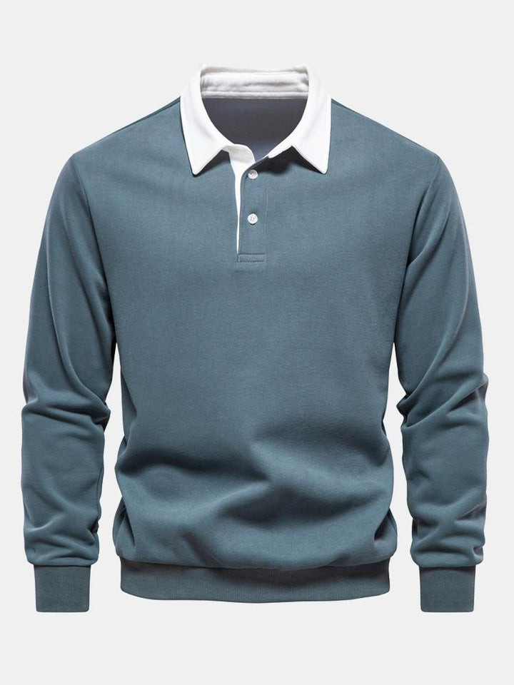 Noud | Sweater met contrastdetails en polokraag