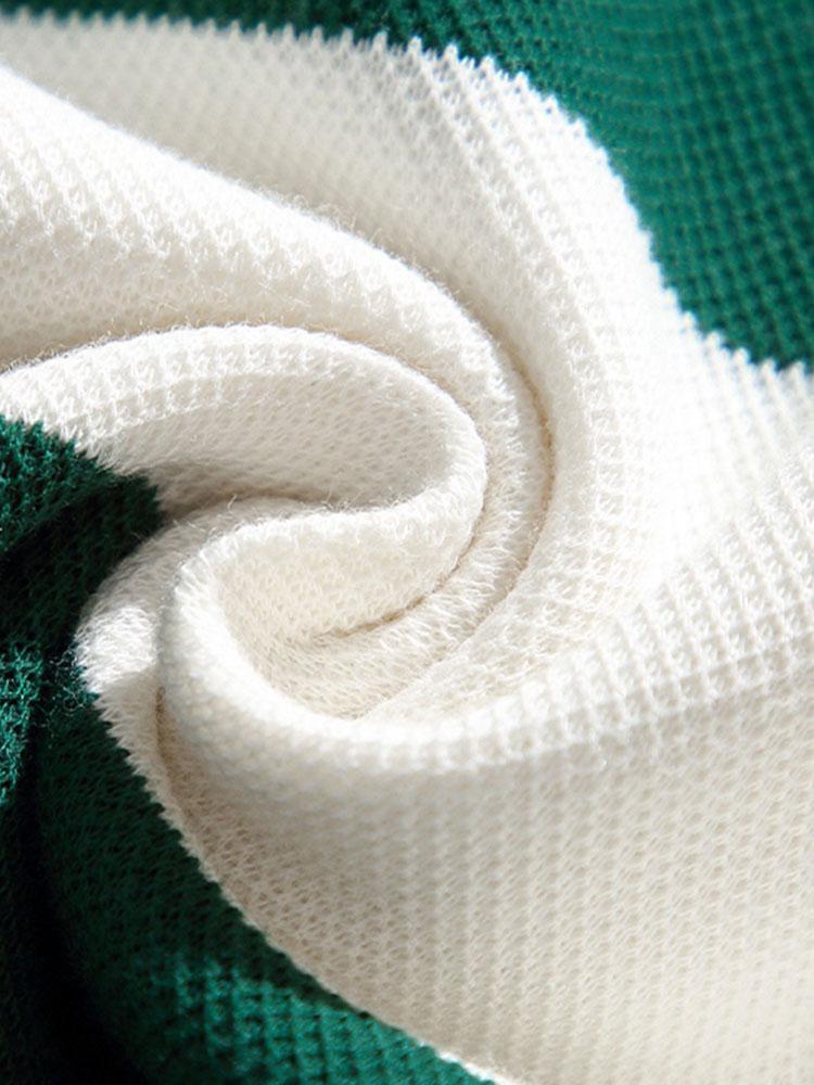Timo | Polosweater met brede strepen en wafelstructuur en relaxte pasvorm