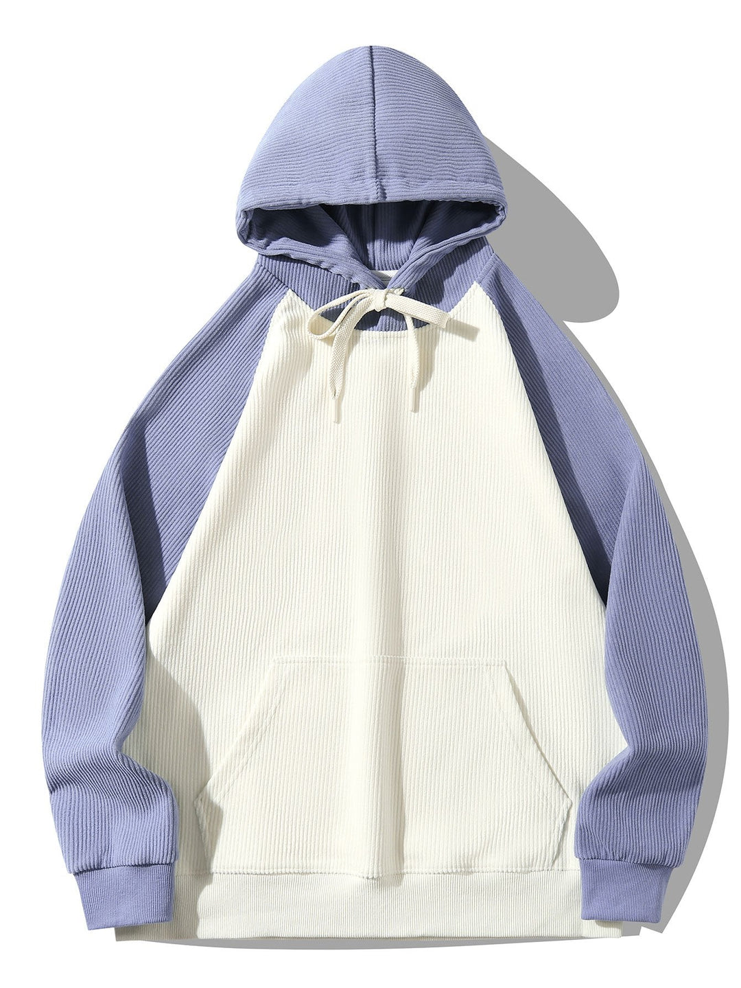Coen | Hoodie met corduroypanelen en raglanmouwen