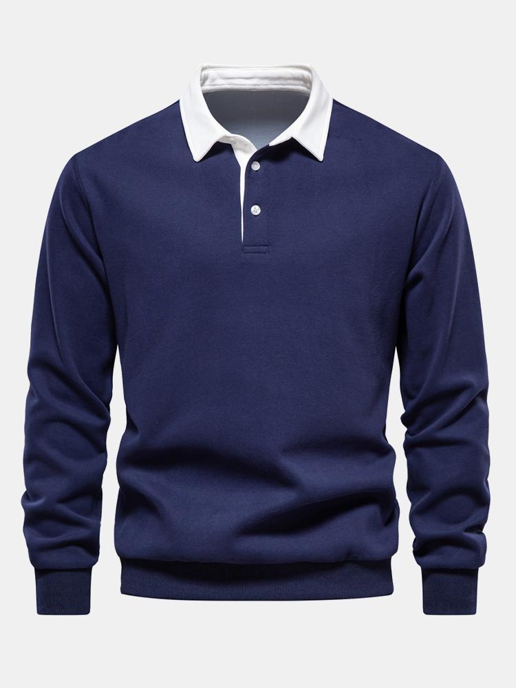 Noud | Sweater met contrastdetails en polokraag