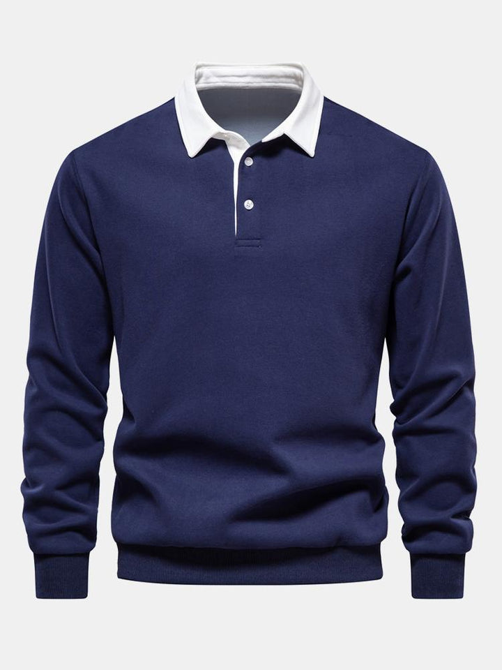 Noud | Sweater met contrastdetails en polokraag