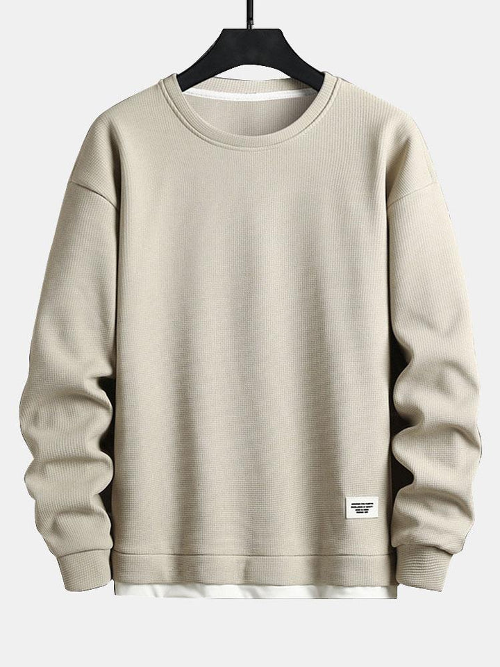 Lucas | Dubbellaagse sweater met wafelstructuur