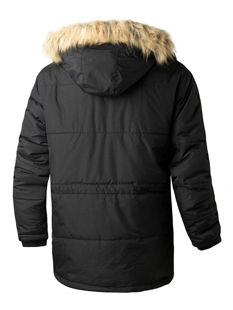 Ronald | Coat met imitatiebontkraag en afneembare capuchon