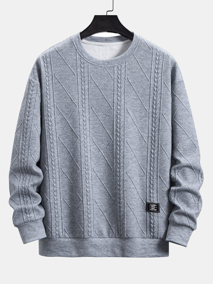 Wout | Sweater met geometrisch jacquarddessin en relaxte pasvorm
