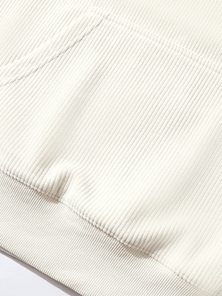 Coen | Hoodie met corduroypanelen en raglanmouwen