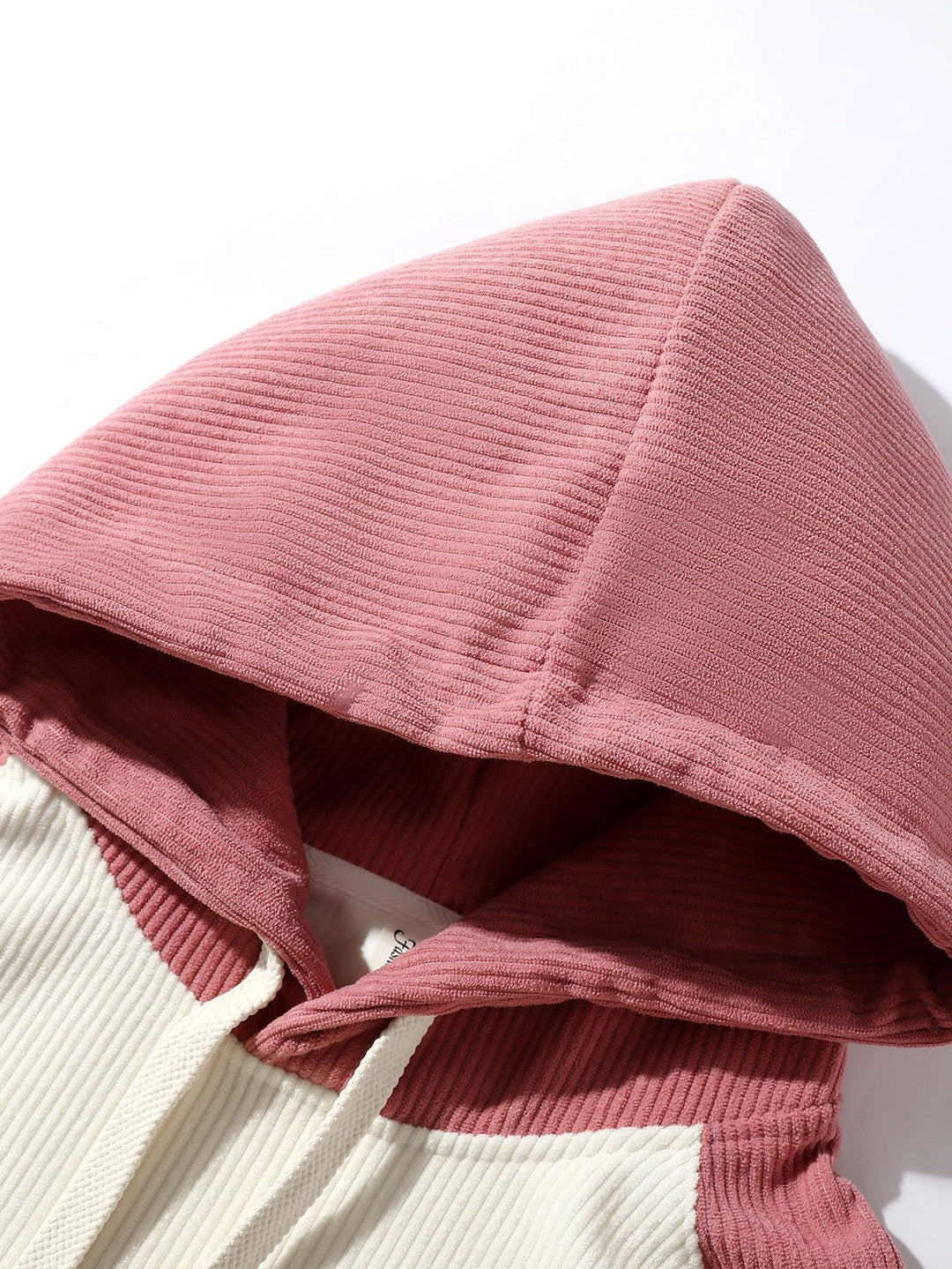 Coen | Hoodie met corduroypanelen en raglanmouwen