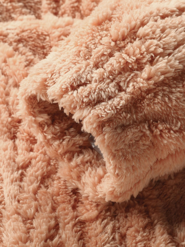 Yme | Teddyhoodie met geometrisch jacquarddessin
