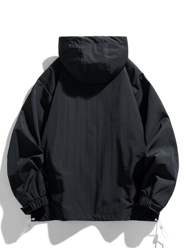 Bart | Nylon windjack met capuchon en halve rits