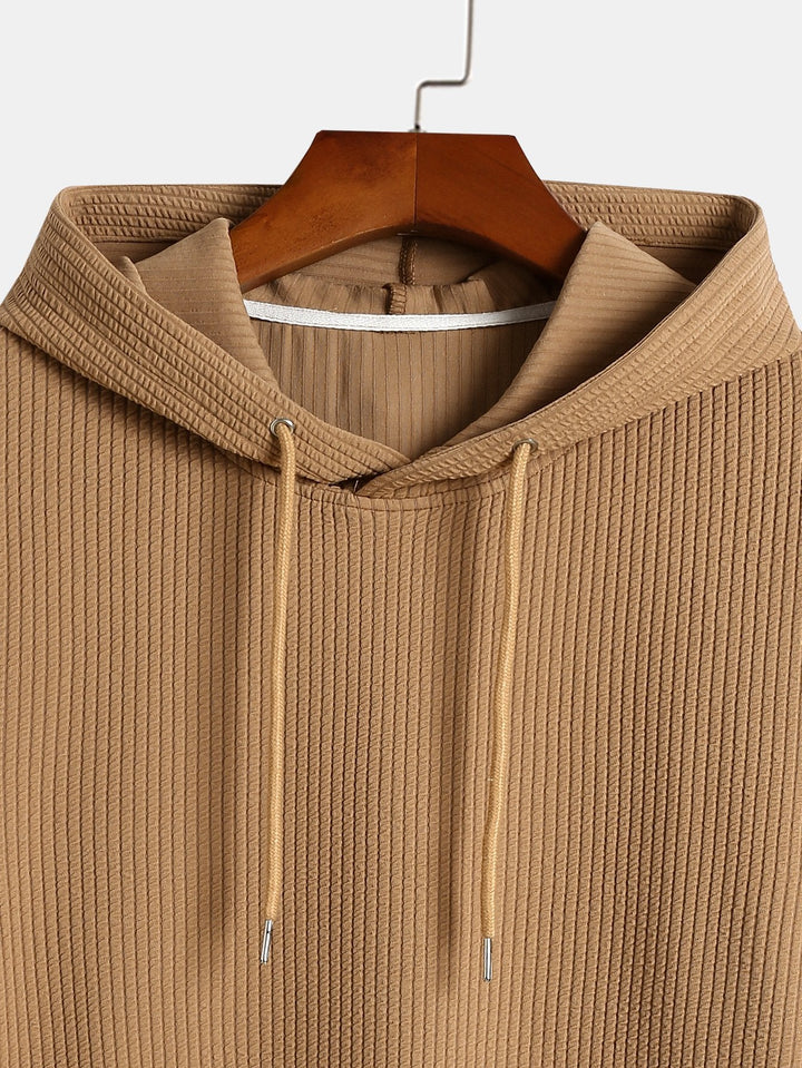 Cornelis | Basic hoodie met ribstructuur