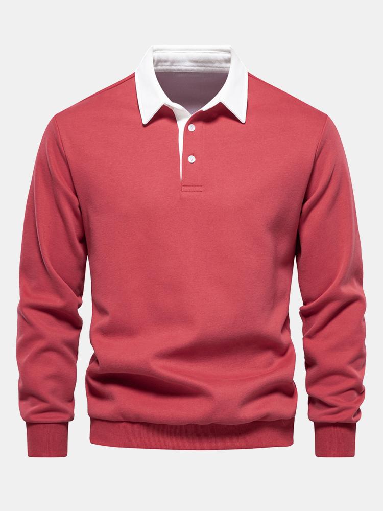 Noud | Sweater met contrastdetails en polokraag