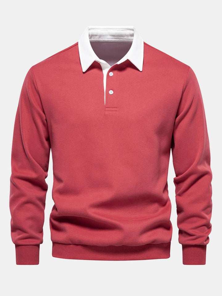 Noud | Sweater met contrastdetails en polokraag
