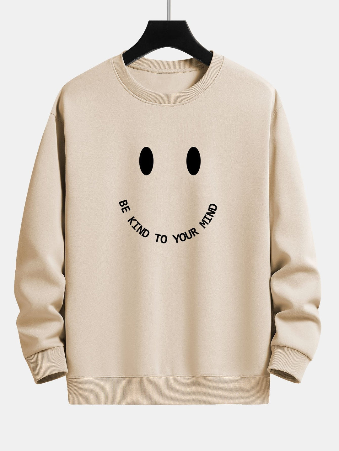 Mees | Sweater met smiley- en tekstopdruk en relaxte pasvorm