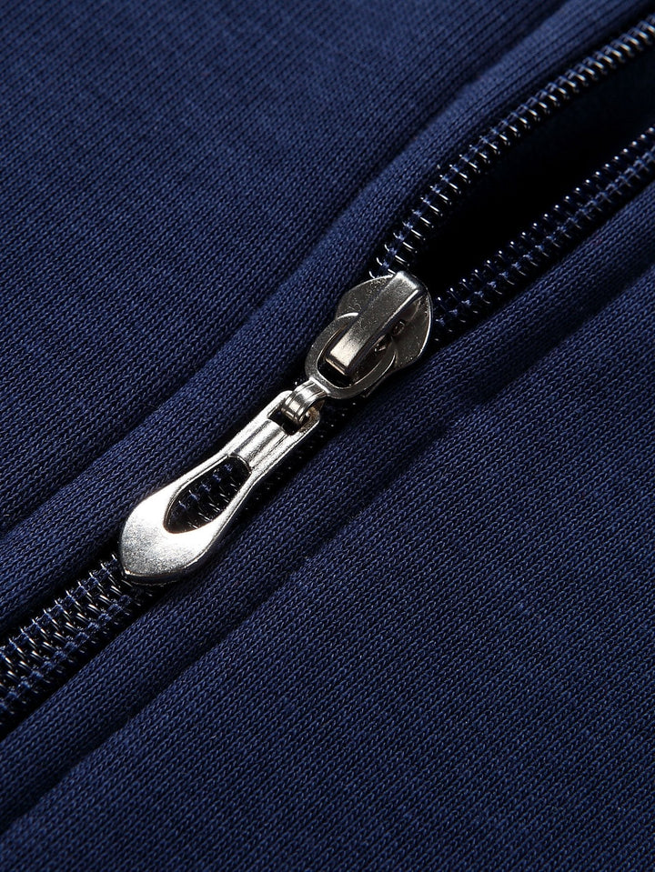 Zeno | Hoodie met pluchevoering, ritssluiting en relaxte pasvorm