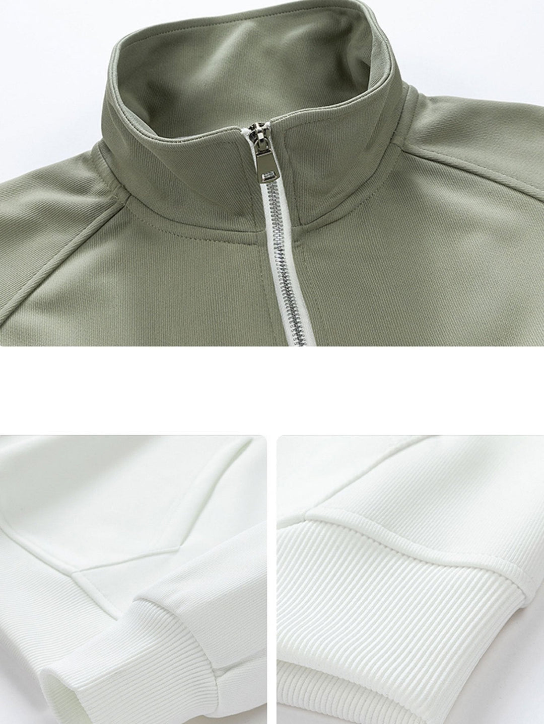 Jurre | Sweater met kleurvlakken, hoge kraag en korte rits