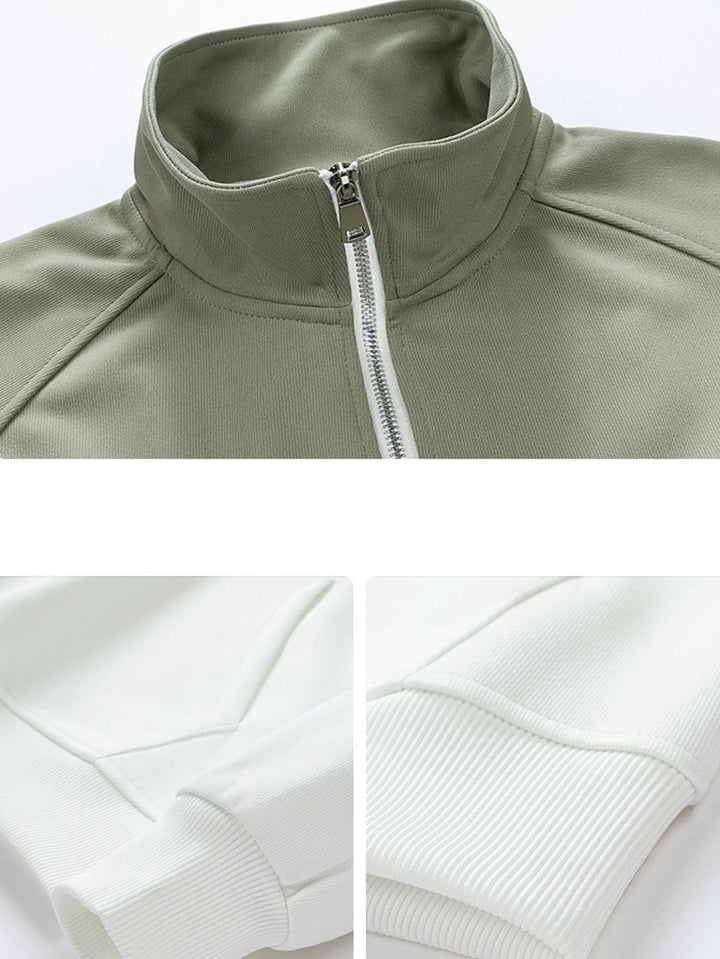 Jurre | Sweater met kleurvlakken, hoge kraag en korte rits