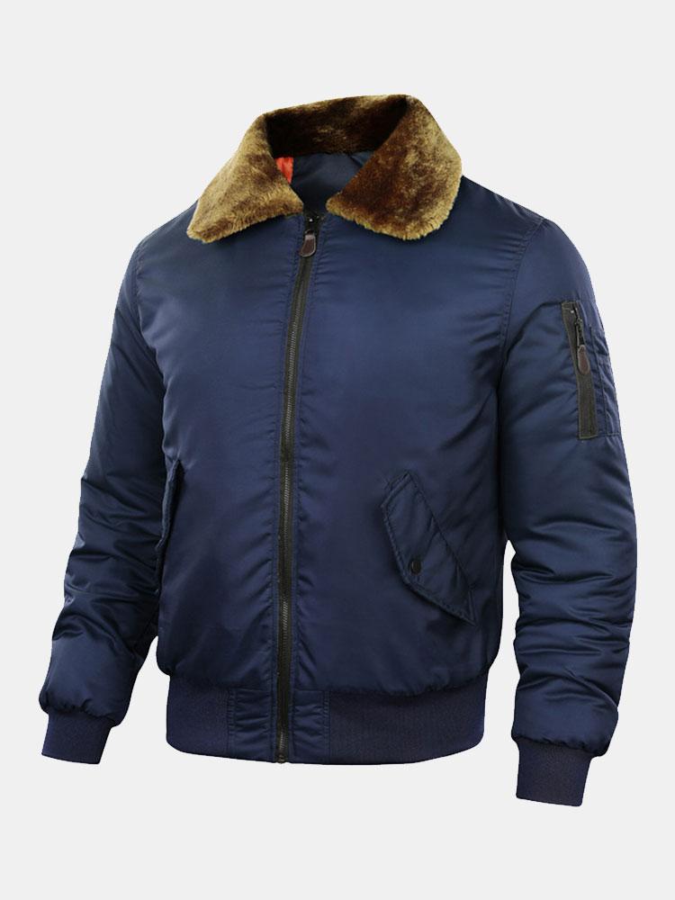 Meindert | Gewatteerd bomber jack met kraag van imitatiebont
