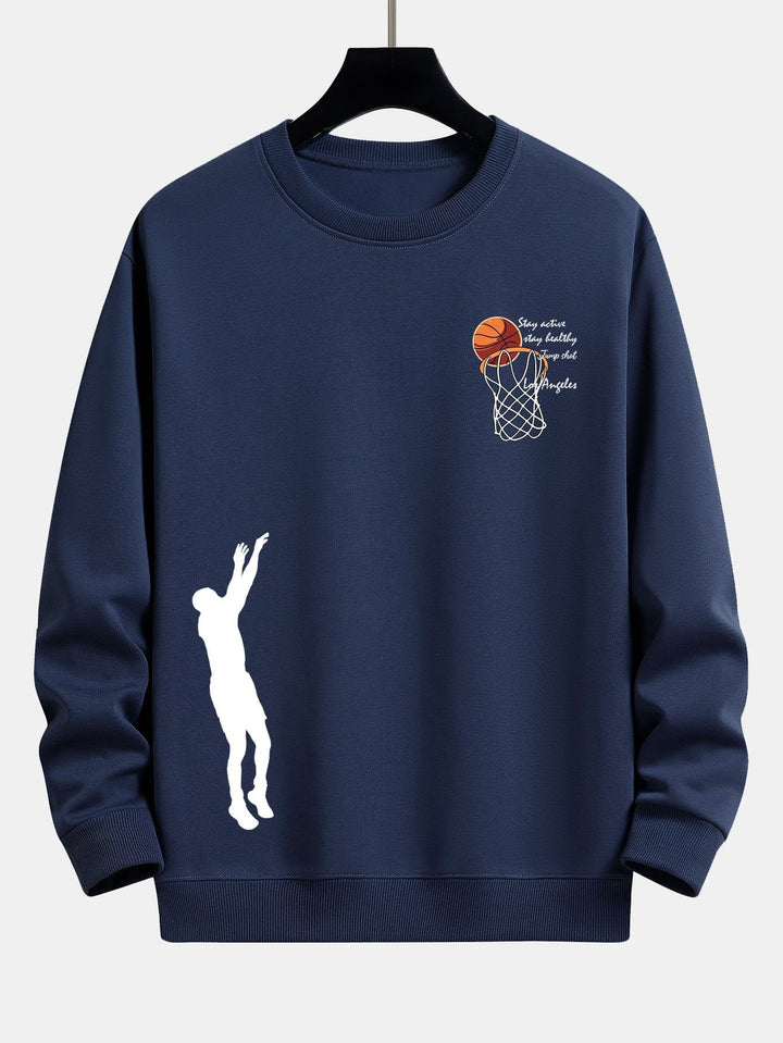 Pepijn | Sweater met basketbalprint en relaxte pasvorm