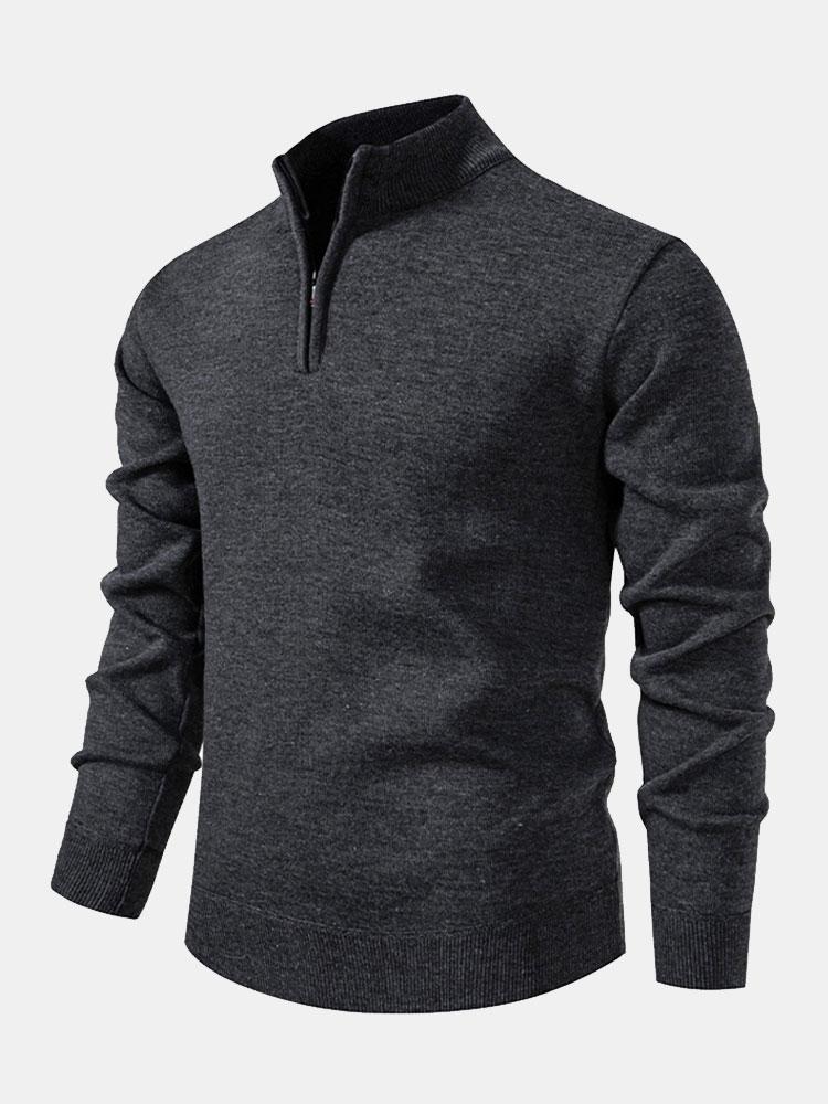 Richard | Relaxed-fit trui met hoge kraag en rits