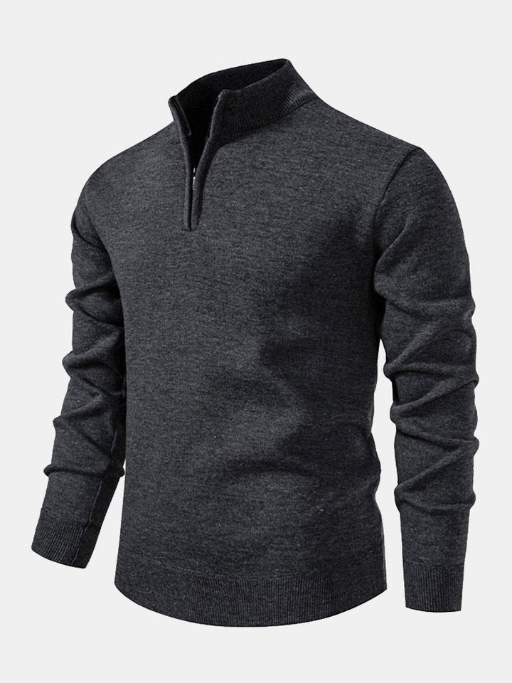 Richard | Relaxed-fit trui met hoge kraag en rits