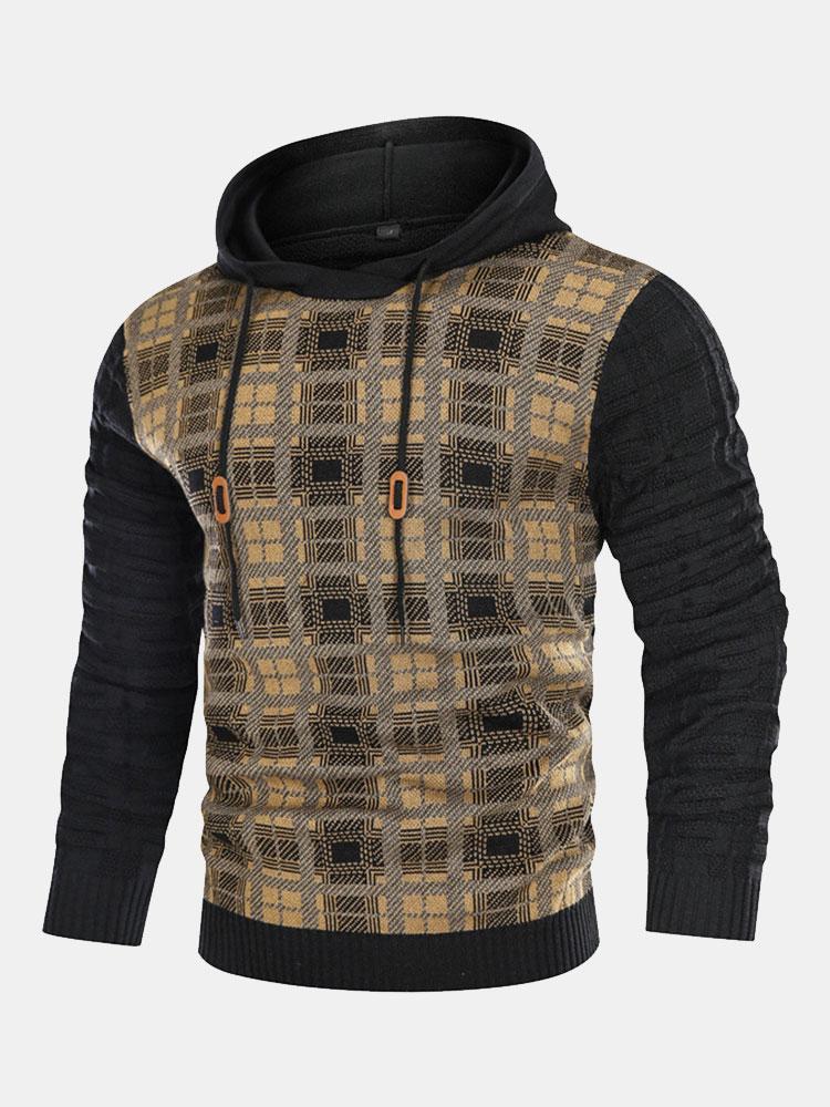 Gerard | Slim-fit trui met capuchon en ruitpanelen