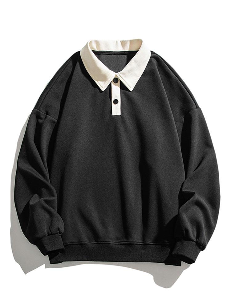 Rein | Polosweater met contrastdetails en relaxte pasvorm