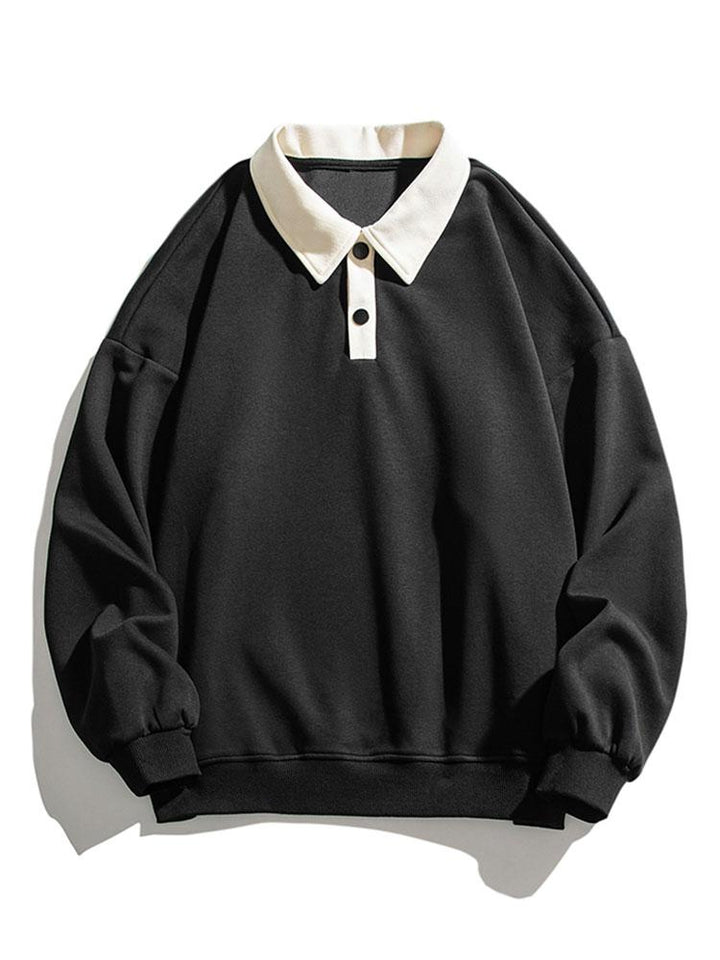 Rein | Polosweater met contrastdetails en relaxte pasvorm