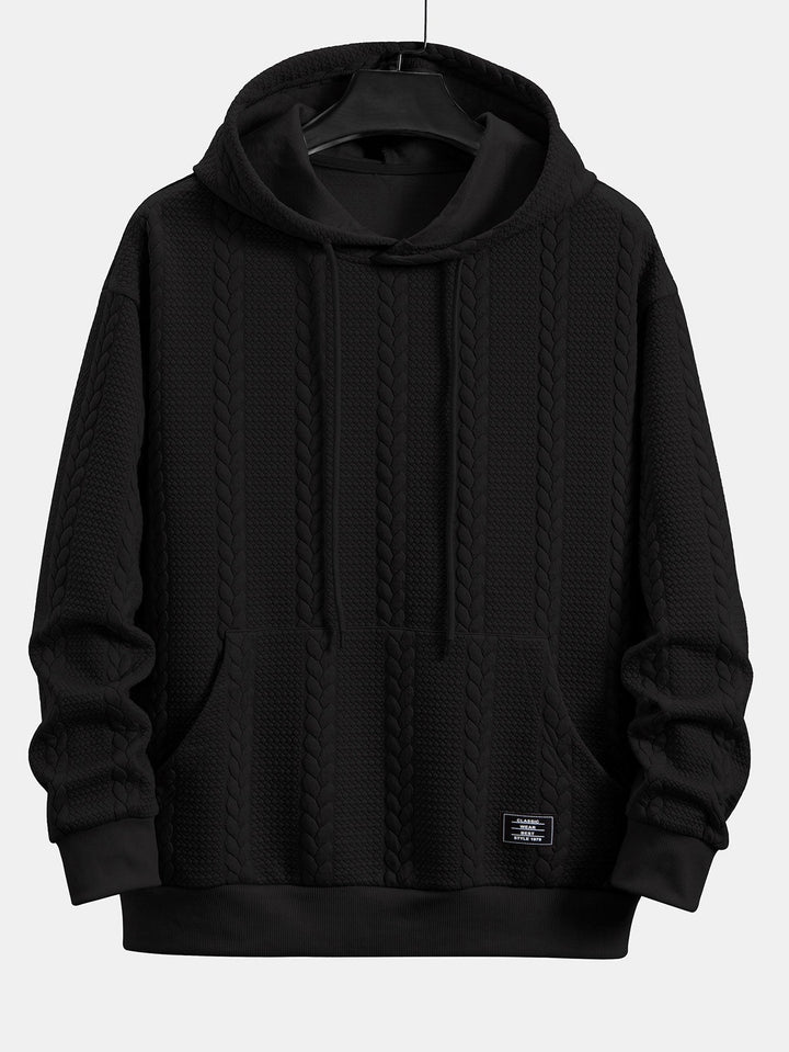 Ties | Hoodie met jacquarddessin, tarwemotief en relaxte pasvorm
