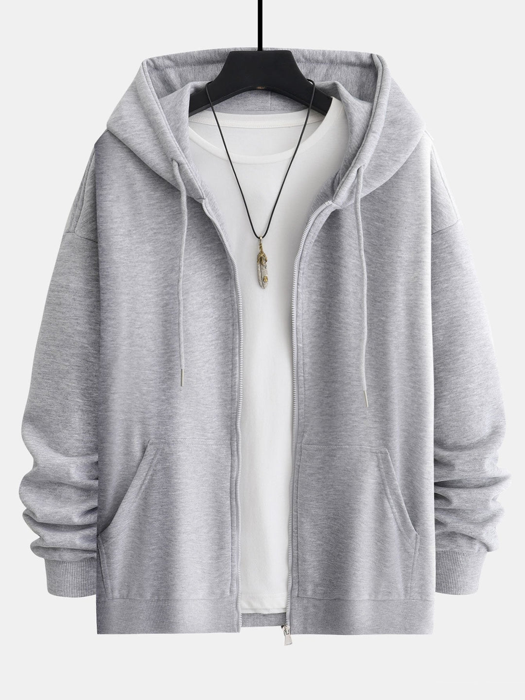 Berend | Basic hoodie met ritssluiting en relaxte pasvorm