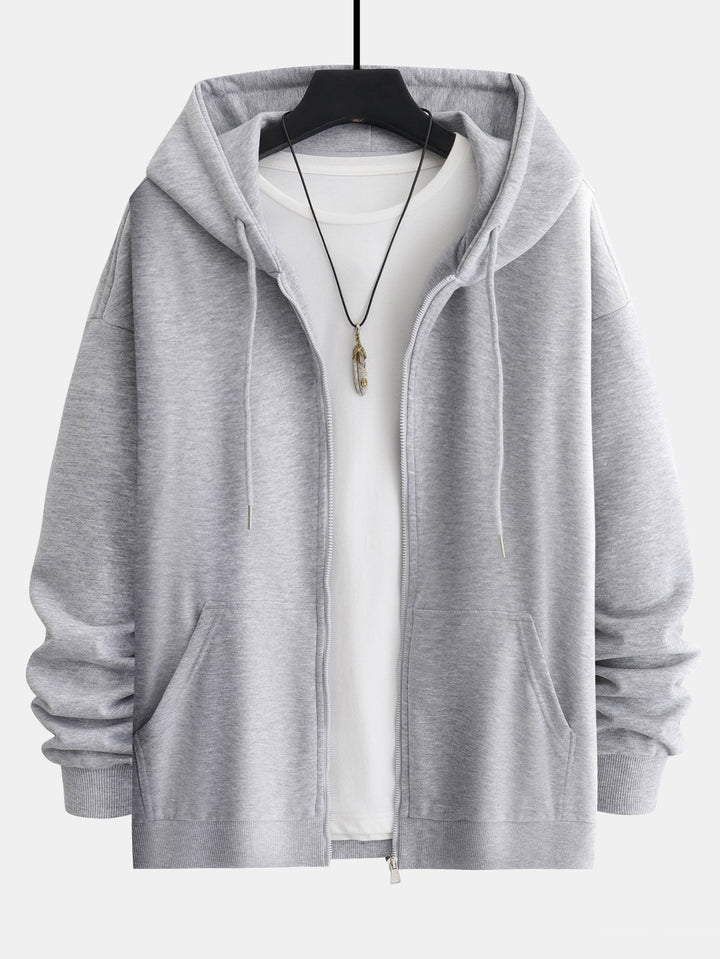 Berend | Basic hoodie met ritssluiting en relaxte pasvorm