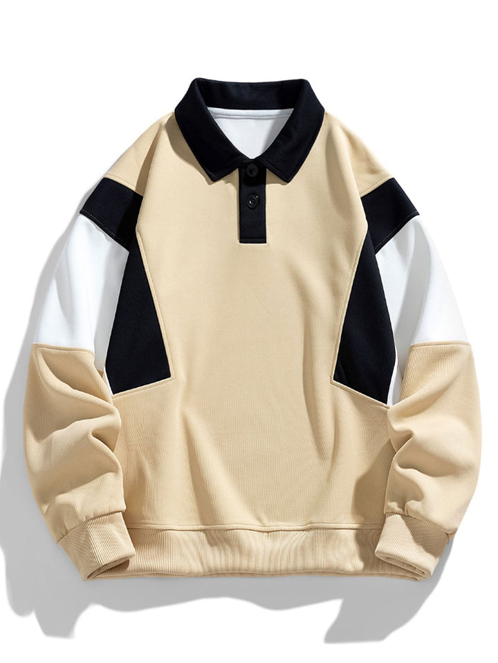 Thijs | Polosweater met kleurvlakken en relaxte pasvorm