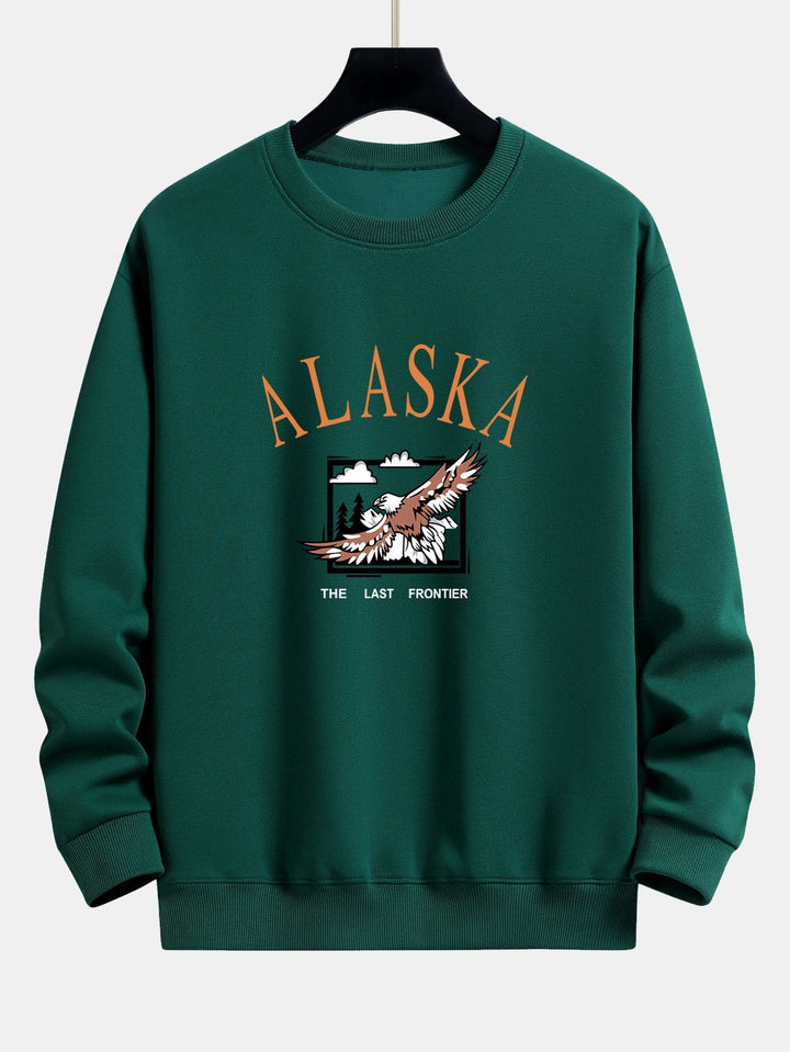 Sander | Sweater met Alaska- en adelaarprint en relaxte pasvorm