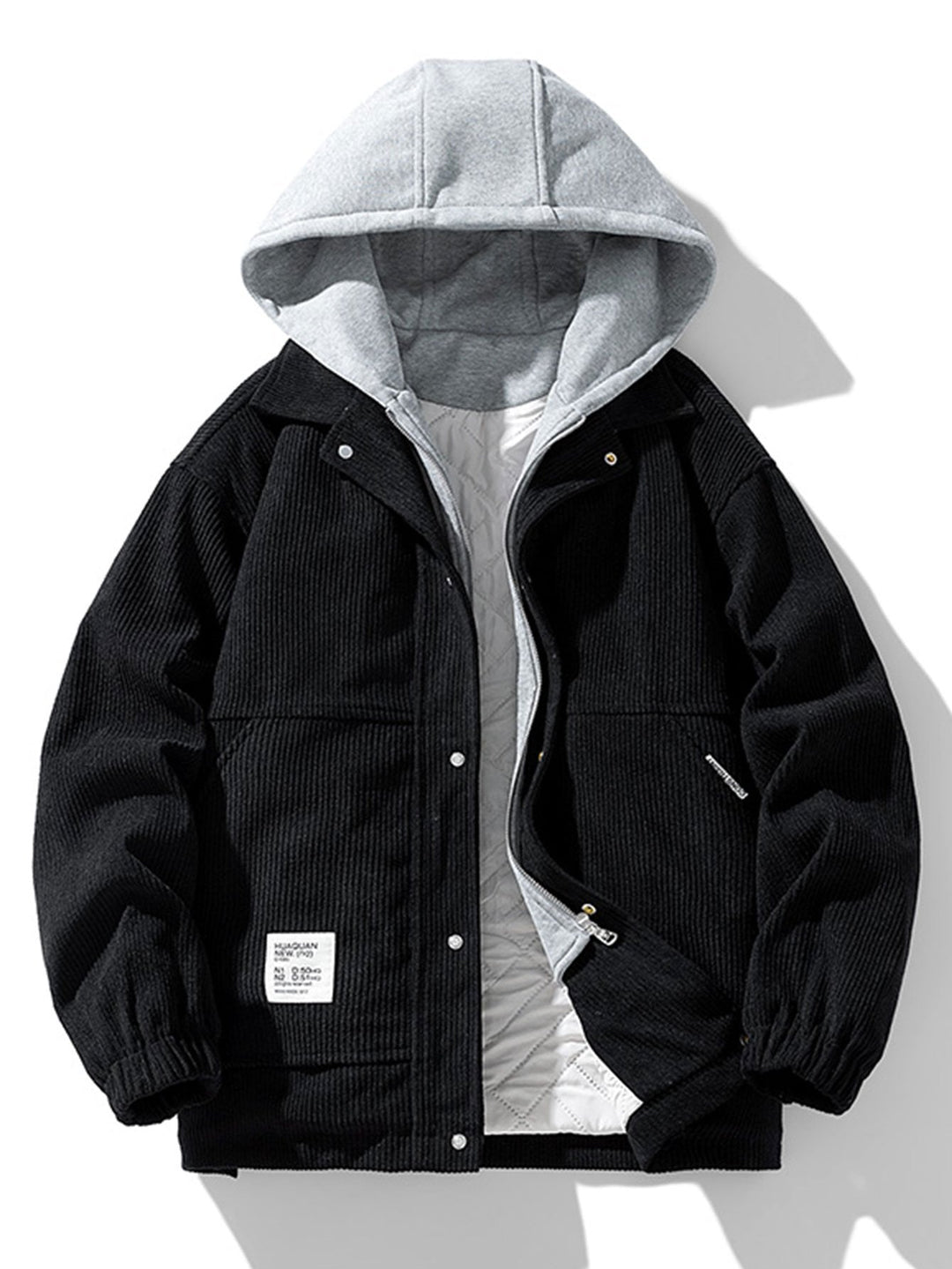 Noah | Gewatteerde corduroy jas met capuchon