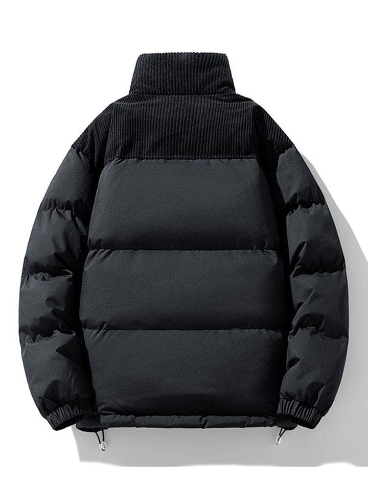 Patrick | Puffer jas met corduroy paneeldetails