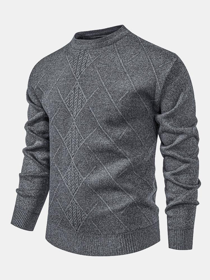 Rens | Trui met geometrisch ruitpatroon