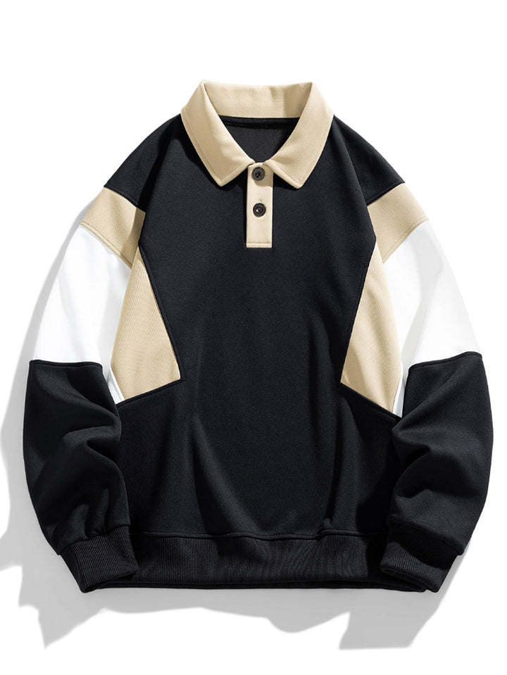 Thijs | Polosweater met kleurvlakken en relaxte pasvorm