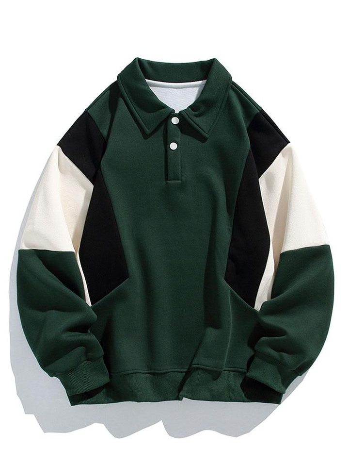 Pim | Polosweater met kleurvlakken en relaxte pasvorm