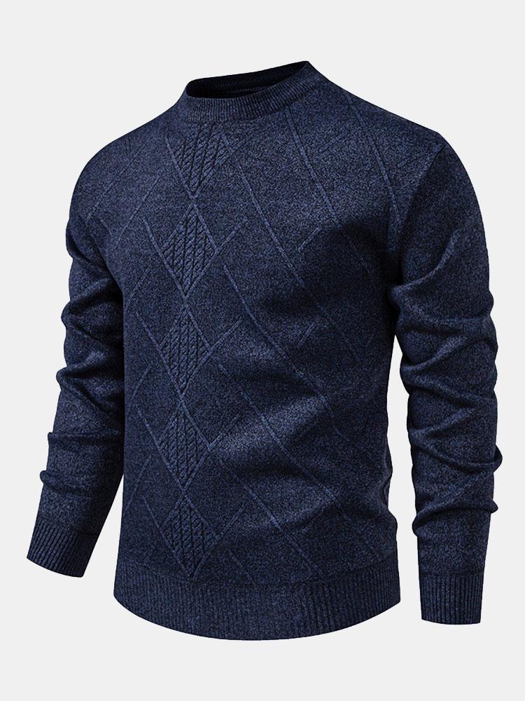 Rens | Trui met geometrisch ruitpatroon