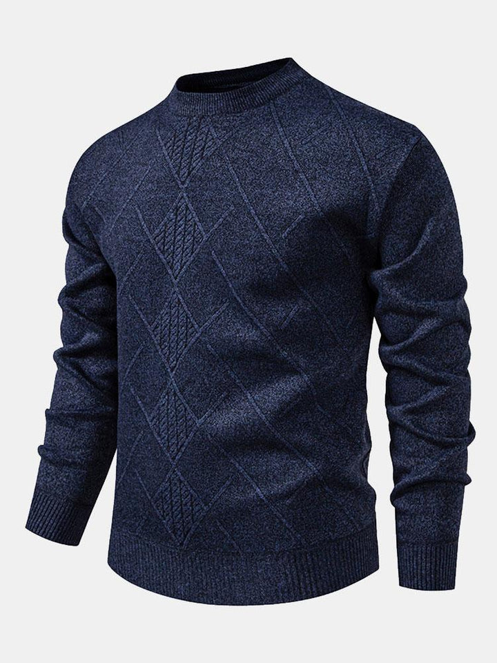 Rens | Trui met geometrisch ruitpatroon