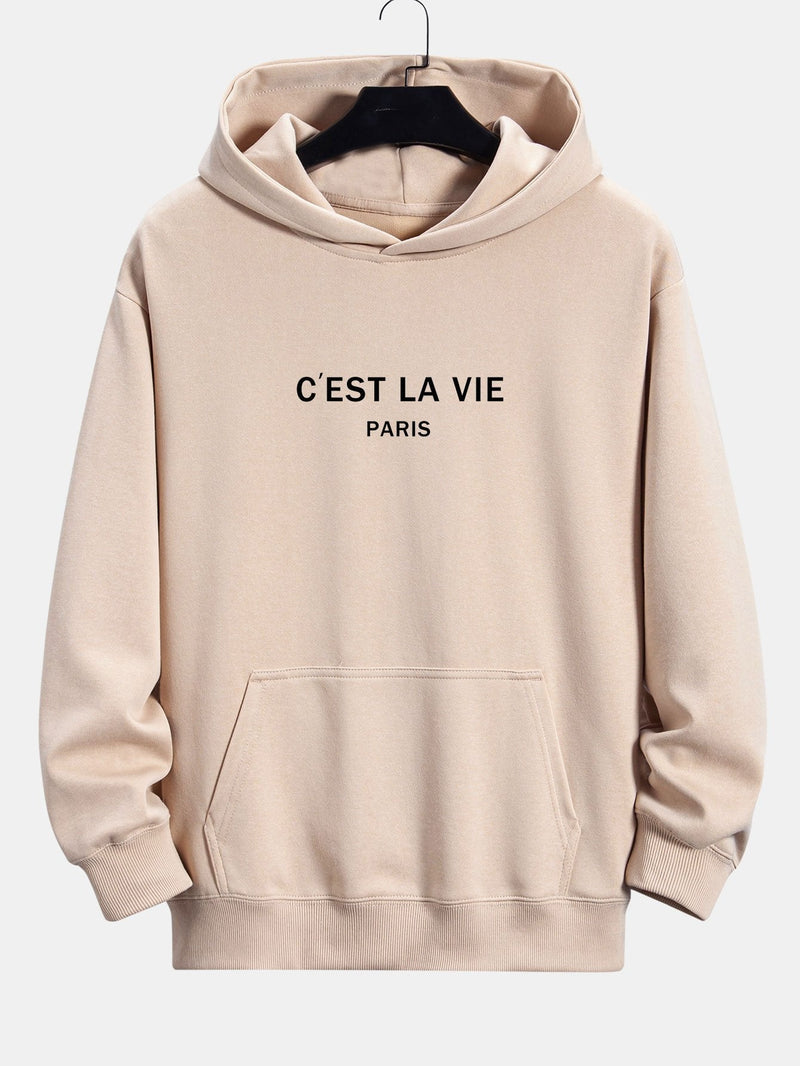 Mick | Hoodie met Parijsprint en relaxte pasvorm